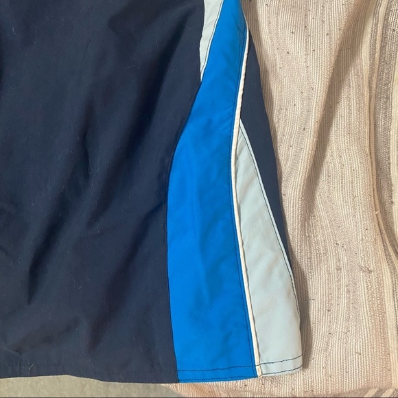 Old Navy Swim Trunks Board Shorts, Navy Blue w/ Side Stripes - Picture 2 of 6